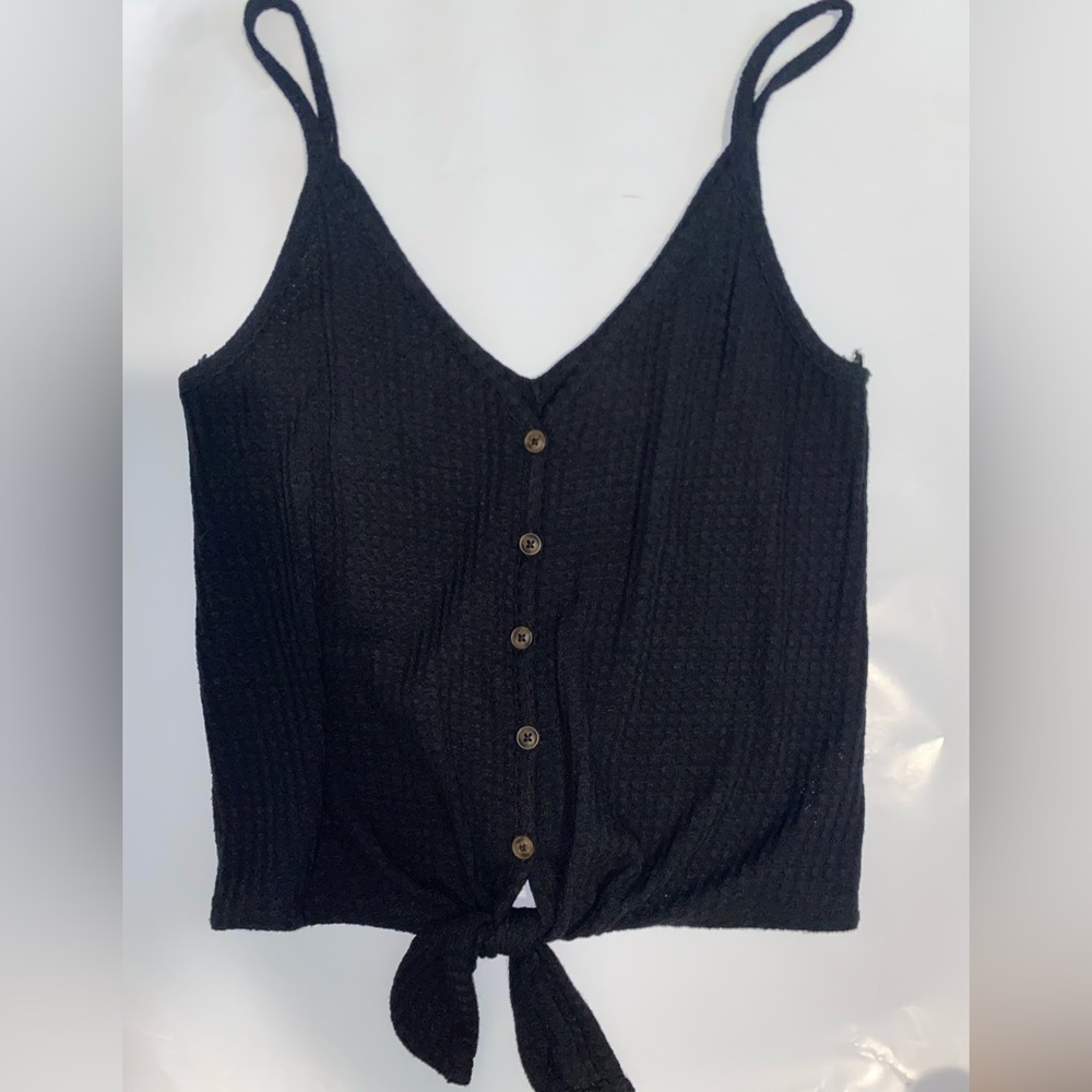 Black button down tie top Wild fable Womens extra small XS